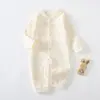 Macacão Bebê Outono Inverno Manga Longa Algodão Penteado Roupas Recém-Nascido Unissex Algodão Puro Classe A Body Roupas de Engatinhar