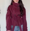 Comercio Exterior 2025 Estilo Nuevo Cómodo Retro Diseño de Solapa Cruzado con Cordones Versátil Manga Larga Corta Chaqueta Cortavientos