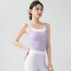 Colete de Yoga com Bojo para Mulheres, Sutiã de Cor Contrastante à Prova de Impacto, Top de Treino para Pilates, Roupa Íntima Fitness, Roupa de Yoga