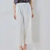 Venta al por mayor primavera y verano nuevos pantalones rectos para madre de mediana edad Seda de Hielo 9 pantalones blanco pantalones holgados para abuela delgada