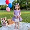 Conjunto de Dos Piezas para Niñas de Verano: Camiseta con Mangas Volantes y Pantalones tipo Linterna Florales con Lazo, Nuevo Estilo Coreano de Moda