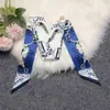 Lenço de Seda com Corrente Estilo Fresco de Verão para Mulheres, Faixa de Cabelo Longa Versátil Estilo Coreano, Lenço Decorativo de Proteção para o Pescoço de Aeromoça