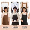 Avental impermeável de alta qualidade com impressão de logotipo personalizado, especializado para vestuário de trabalho de catering, cozinha, loja de chás e cafés