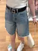 Shorts Jeans Retos de Renda de Cintura Alta Tamanho Plus 2025 Verão para Mulheres Gordas mm Soltos com Efeito Emagrecedor Calças de Perna Larga