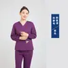 Conjunto de Roupa Cirúrgica com Decote em V e Fenda Hospitalar Odontológica Oral Pet Roupas de Trabalho Roupas para Lavagem das Mãos Sala de Operação de Médico
