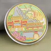 Monedas conmemorativas de ciudades, recuerdos turísticos, monedas coloridas en relieve con paisajes arquitectónicos de Beijing, Shanghái y Nanjing, monedas conmemorativas coleccionables
