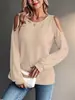 2025 Europeos y Americanos Transfronterizos Amazon Temu Otoño e Invierno Nuevas Blusas Holgadas Descubiertas de Hombro Camisetas Casuales de Manga Larga para Mujer