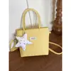 Nova Bolsa de Palha Tecida Simples para Mulheres Verão 2026, Bolsa de Mão Estilosa e da Moda, Bolsa Transversal Versátil para o Dia a Dia
