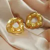 Pendientes Hidráulicos de Acero Inoxidable 304 Transfronterizos Europeos y Americanos, Diseño Vintage, Joyería Geométrica Irregular al por Mayor