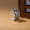 Anillo de onda dominante de nueve puertas antiguas estilo japonés y coreano plata tailandesa hacer viejo marea personalidad temperamento índice anillo suministro comercio electrónico