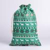 Bolsa de Natal Embalagem de Presente Cordão Aba Bolso Calças Padrão Floco de Neve Alce Saco de Doces de Natal Linho Fino Pequeno Saco de Pano