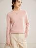 Otoño e Invierno Nuevo Cuello Redondo 100 Cachemira Pura Tejido de Punto Engrosado Suéter Color Puro Suelto Camiseta Base Top