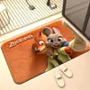 Capacho de Entrada Cartoon Zootopia Lama de Diatomáceas Secagem Rápida Absorvente Resistente à Sujeira Doméstica Lavável