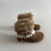 Botas de Neve Versáteis para Mulheres Outono e Inverno 2024 Novas Sapatos de Algodão Grossos com Solado Grosso Peludos de Pelúcia Espessos Quentes Estilo Inverno