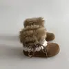 Botas de Neve com Pelo Integrado para Mulheres no Outono e Inverno 2025 Novo Veludo Sola Grossa Estilo Hot Girl Cano Médio Sapatos de Algodão
