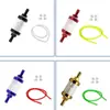 Juego de Filtro de Combustible Modificado para Motocicleta Retro Filtro de Gasolina Transparente CNC Juego de Tubería de Combustible de 6 mm con Clips