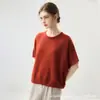 Suéter de Punto de Terciopelo Nuevo Otoño/Invierno para Mujer Cuello Redondo Corte Holgado Manga Tres Cuartos Top Color Sólido Casual Versátil