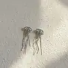 Pendientes de Diseñador Únicos con Borla de Lazo Full Diamond, Pendientes de Botón Versátiles de Moda, Pendientes Elegantes de Lujo Ligero