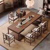 Nova Mesa de Chá e Cadeiras de Madeira Maciça Estilo Chinês Combinação Mesa de Chá Zen Mesa de Chá de Tronco Mesa de Chá para Sala de Chá de Escritório em Casa e Cadeiras