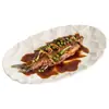 Prato de Peixe com Padrão de Tecido de Fábrica, Prato para Peixe Cozido Resistente a Altas Temperaturas, Louça de Hotel, Prato de Jantar com Textura Fosca de Alta Qualidade, Prato Oval
