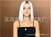 Pelucas de Moda Europeas y Americanas Personalizadas para Mujer, Decoloradas y Teñidas, Cabello Liso de Longitud Media, Peluca Rubio Platino, Entrega de Fábrica Lista para Usar
