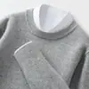 Suéter de Cachemira para Hombre Cuello Redondo Jacquard Engrosado 2026 Otoño e Invierno Nuevo Color Sólido Estilo Coreano Camiseta Base de Punto