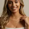 Joyería Transfronteriza Europea y Americana, Nicho de Lujo Ligero, Collar Apilable para Mujer, Cadena Versátil de Clavícula de Estrella de Cuatro Puntas Cuadrada a la Moda