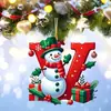 Nuevo Colgante Decorativo Plano de Acrílico Transfronterizo para Festival Navideño Adorno para Árbol de Navidad Decoraciones Navideñas para el Hogar