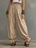 2026 Ropa Europea y Americana para Mujer Transfronteriza de Amazon, Pantalones de Verano Casuales Tipo Linterna con Dobladillo Fruncido, Pantalones Largos de Corte Holgado