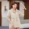 Elegante abrigo de invierno para madres, adecuado para edades de 40 a 60 años, cálido, elegante, casual, con cuello de solapa, adelgazante, versátil chaqueta de invierno