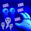 Llavero con botón de voz y luz de ojo de fantasma para Halloween, colgante para mochila, juguete antiestrés