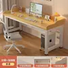 Mesa de computador, mesa dupla de mesa, mesa de estudo para quarto de estudante em casa com divisória, mesa gamer, mesa de escritório simples