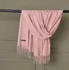 Otoño e Invierno Nuevo Bufanda Cálida Versátil Chal con Flecos Color Sólido Bufanda Larga de Cachemira de Imitación para Pareja