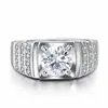 Anel de diamante agressivo e distinto de três fileiras de diamantes de 2 quilates, tesouro da cidade, vendendo glória para anel de diamante de casamento