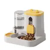 Alimentador e Dispensador de Água Automático por Gravidade 2 em 1 para Pets, 1600ml Comida 800ml Água Reabastecimento Automático Conjunto de Tigelas para Gatos e Cães Pequenos Médios, Amarelo