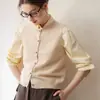 Colete Cardigan de Tricô 100% Caxemira Pura Feminino Gola Redonda com Botões Suéter para Camadas Sem Mangas Top Elegante