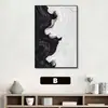 Pintura Decorativa Moderna Minimalista para Sala de Estar, Arte de Pared Oceánico Texturizado en Blanco y Negro, Arte Personalizado para Hotel, Mural para Vestíbulo
