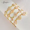 Moda Europeia e Americana Pulseira Feminina de Coração Estilo Ins Nicho Luxo Acessível High-End Pulseira com Padrão Geométrico Dropshipping