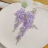 Doce irmã ambos senso borla flor glicínia diy feito à mão trançado grampo de cabelo acessórios de cabelo brincos material atacado