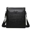 Bolso de Piel Genuina de Primera Capa para Hombre Bolso de Hombro de Moda Vertical Estilo Coreano Bolso Casual de Negocios para Hombre Bolso Cruzado Trasero
