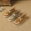 Zapatos de Pescador Casuales Estilo Coreano para Otoño e Invierno con Cuerda de Cáñamo, Suela Plana, Transpirables, Modernos, Color Sólido, Mocasines Versátiles con Suelas de Goma, Ligeros