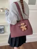 Bolsa Composta Xadrez Preto e Branco Grande Capacidade Portátil Estilo Preguiçoso Coreano Para Ir ao Trabalho Passeio Versátil Bolsa de Mão Ombro Tote