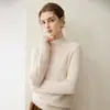 Nueva colección de otoño e invierno: Suéter grueso 100% cachemira pura para mujer, con cuello semi-alto, estampado de orquídeas, mangas largas y diseño de jersey, perfecto como capa base.