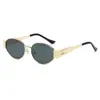 Gafas de Sol Retro Estilo Hong Kong Ojo de Gato para Mujer, Montura Ovalada de Metal de Alta Gama, Gafas de Sol Polarizadas de Celebridad de Internet, Se Pueden Combinar con Grado de Miopía