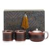 Juego de té de arena púrpura Baifu Zhu Ni de fábrica, juego con tetera de plata 999, dos tazas, lujo ligero, cafetera de té de alta gama, caja de regalo