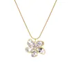 Collar de Flor Minimalista Estilo Ins Colgante Chapado en Oro Lujo Ligero Cadena Sencilla de Moda de Alta Gama para Clavícula para Mujeres