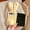Orejas de Conejo Largas de Peluche Adecuadas para Funda de Teléfono Móvil Apple 18Ultra Iphone18Duo Creativa Plegable Linda Funda Dura