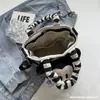 Bolsa de Accesorios 2026 Nuevo Estilo Japonés Lona Rayas Muñeco de Dibujos Animados Lindo Gran Capacidad Bolso Tote Cruzado para Padres e Hijos