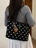 Bolsa de mano tipo tote de lunares transfronteriza de gran capacidad para mujer, nuevo estilo de verano, bolso de mano de lino versátil y relajado, bolso de hombro y para llevar debajo del brazo