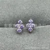 Pendiente de trébol de cuatro hojas de titanio F136 color diamante clavo de labio transfronterizo G23 aleación de titanio joyería para perforación corporal clavo de cartílago de la oreja